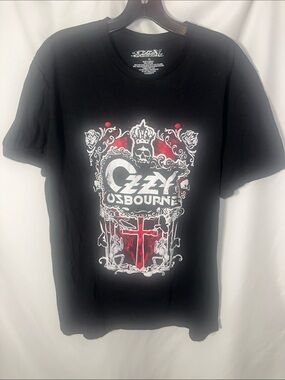 Ozzy Osbourne Black Graphic Tee - Band Logo Short Sleeve Shirt